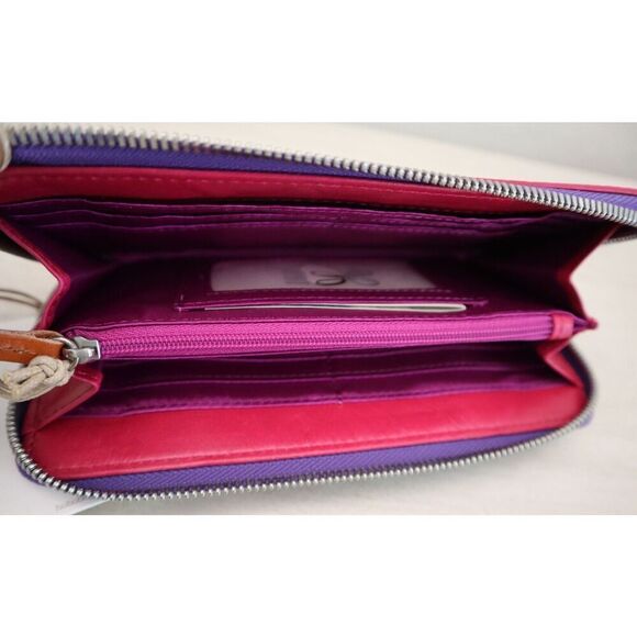 HOBO CB-32477 Women's Pink Poppy Floral Print Max Large Zip Around Wallet - Picture 7 of 12